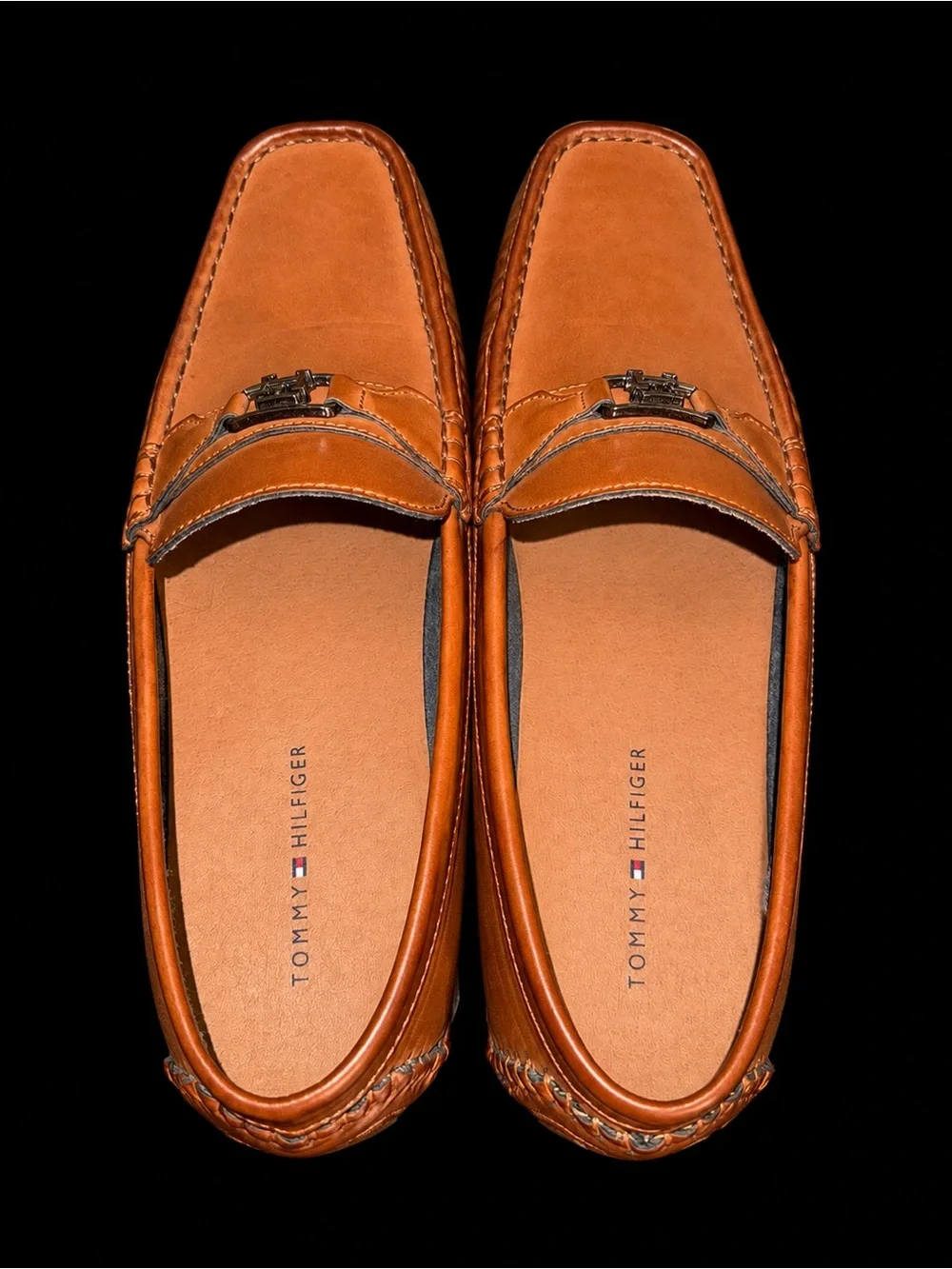 Tommy Hilfiger Men’s Tan Leather Bit Loafers
